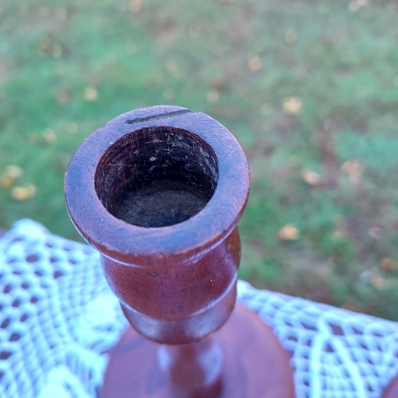FINAL OLD Wood Candle Sticks - Picture 4 of 12